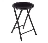 Factory Cuadros - Taburete Jaén Plegable Negro - Dimensiones 30x45 Cm - Material Resistente