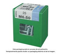 Fadix 10912339 Caja L 25 Unidades Tornillo Métrica Cabeza Hexagonal con Tuerca Zinc M 6x50mm