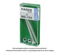 Fadix 10912636 Tornillo métrica cabeza hexagonal con tuerca cinc M 8 x 100 mm Acero