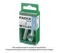 Fadix 10912711 Tornillo Métrica Cab. Hexagonal con Tuerca Cincado M 10x40mm Acero Caja 2 Unidades