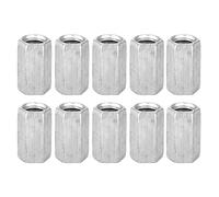 Fafeicy 10 piezas M8*20 Tuerca de varilla larga Tuerca hexagonal hexagonal Tuercas de sujeción de acero galvanizado (M8*20)