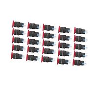 Fafeicy 16mm Botón Pulsador de Champiñón con Auto-Bloqueo y Luz, 25 | Contacto de aleación de plata, actuador iluminado de 220 V CA, cabezal impermeable IP65, carcasa retardante de llama, panel