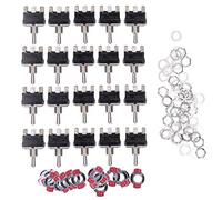 Fafeicy 20 Piezas Interruptor Miniatura de 6 Pines On/Off/On, 15A 250VAC | Actuador de luz basculante LED, control de circuito de 3 posiciones SP3T, carcasa de hierro y polipropileno, vida útil de 1W