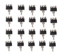 Fafeicy 20 Piezas Mini Interruptor de Palanca 3 Posiciones On/Off/On | Mecanismo basculante DPDT de 6 pines, clasificación de circuito de 15 A 250 VCA, actuador integrado de luz LED, carcasa de