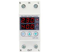 Fafeicy 63A 50/60Hz 230VAC Inteligente monofásico ajustable sobretensión bajo voltaje protector de corriente, para la protección de sobretensión, riel DIN Método de instalación, 81 x 36 x 60mm (63A)