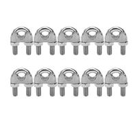 Fafeicy Abrazadera de Cuerda de Alambre 10 Piezas M10 304 Clip de Cuerda de Alambre de Acero Inoxidable Perno en U Abrazadera de Cable Sujeción Roscada Fuerte Fácil Instalación para