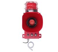 Fafeicy Alarma de Sirena Industrial, Sonido Fuerte de 180 DB, Volumen Ajustable con 6 Tonos de Alarma y Luz Estroboscópica LED, a Prueba de Agua para Advertencia de Emergencia en (DC12V)