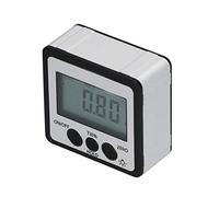 Fafeicy Buscador de ángulos Digital, Base Magnética, 4x90° | Inclinómetro LCD, pantalla retroiluminada, retención de datos e inclinación, carcasa de aleación de aluminio, configuración