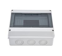 Fafeicy Caja de Distribución Impermeable IP65 de 8 Vías, Tapa Transparente | Gabinete para Disyuntor para Exteriores, Montaje en Riel DIN de 8 Vías, Carcasa de ABS y PC para Montaje en Pared,