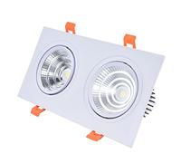 Fafeicy Downlight LED Doble Rectangular 2x7W 6000K Luz de Techo Empotrable Rotación Ajustable de 30 Grados con Controlador de Atenuación LED para Dormitorio Cocina Oficina