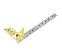 Fafeicy Escuadra Combinada de 300 Mm con Regla de Acero Inoxidable - Herramienta de Medición para Carpintería y Madera - Instrumento para Carpinteros con Escala Láser y Nivel de Burbuja,