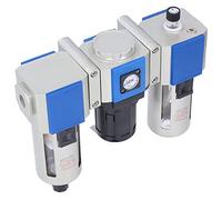 Fafeicy Filtro de Aire de 3 Etapas Regulador de Presión Lubricador 160CC Sellado de Espacios de Copa de Aceite Suministro de Aceite Estable Drenaje Automático Manual para de Aire (GC400-15)