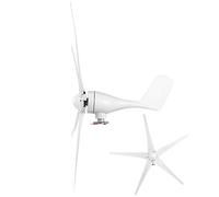 Fafeicy Generador de Turbina Eólica Vertical de 5 Aspas, Kit, Imán (24V) | Kit de turbina aerogeneradora Vertical de 5 aspas, alternador de imán permanente de fibra de nailon con controlador,