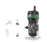 Fafeicy Herramienta Eléctrica para Enrutador de Madera, 800 W, 30000 RPM, Enrutador de Borde, de Palma con Control de Velocidad Variable, Pinza de 6,35 Mm para Carpintería, (Enchufe de la UE)