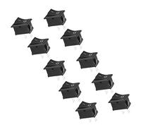 Fafeicy Interruptor Basculante de 2 Pines Encendido Apagado Accesorios | 6A 250VAC, 10A 125VAC, Carcasa de Nailon PA66, Bloque de Terminales Plateado, para Electrodomésticos y Bancos de Pruebas