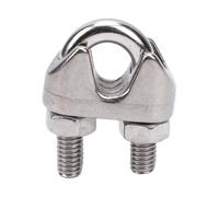 Fafeicy Juego de Abrazaderas de Cable de Acero Inoxidable 304, Abrazadera de Cable M8, 20 Piezas Clips de en Forma de U, para Barandillas de Cables, Letreros Colgantes, Amarre para