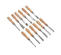 Fafeicy Juego de Cinceles para Tallar Madera de 12 Piezas, Cinceles de Mano Profesionales con de Haya, Caja de Almacenamiento de Hojas de Acero Al Carbono para Principiantes y