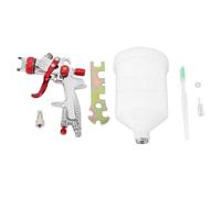 Fafeicy Juego de Pistola Pulverizadora Profesional HVLP con Alimentación por Gravedad con Boquilla de 1,3 Mm, Tapa de Boquilla de Latón y Control de Ventilador para Pintura Automo