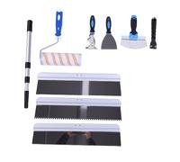 Fafeicy Kit de Herramientas para Cemento Autonivelante con Llanas de 20 Pulgadas, 4 Pulgadas y 6.5, Rodillo de 9, Cepillo, Extensible y Bolsa de Almacenamiento para