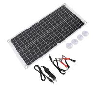 Fafeicy Kit de Panel Solar, Cargador de Batería Monocristalino de 17 W 18 V con Salida USB C CC, Ventosas y Abrazadera para, RV, Motocicleta, Remolque de Camping Marino