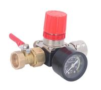 Fafeicy Kit Regulador de Compresor de Aire de 0-180 PSI con Válvula de 4 Vías y Manómetro para Herramientas Neumáticas (1/2 pulgada)