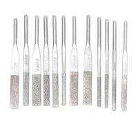 Fafeicy Limas de Diamante Cónicas, 12 Piezas, Juego de Herramientas de Rectificado Alternativo con Vástago de 3 Mm para Desbarbar Piezas Fundidas, de Forja