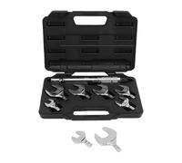 Fafeicy Llave Dinamométrica de Ajustable de 10 a 80 Pies Lb, Cabezales de Extremo Abierto Intercambiables de 9x12 Mm de 17 a 32 Mm para HVAC