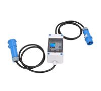 Fafeicy Medidor de Electricidad Digital Portátil de 16 A con Enchufe CEE y Protector de Fugas 1P N Pantalla LCD Retroiluminada IP67, Monitor de Energía para RV Camping Home