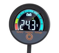 Fafeicy Medidor de Energía Redondo, Monitor de Batería con Pantalla Digital para PC Monitor de Batería Redondo, Indicador LED de CC de 8 a 100 V, LCD con Amplio ángulo de Visión, para Comprobar el