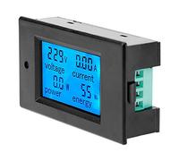 Fafeicy Medidor de Potencia Digital CA 100A, Monitor de Voltaje Corriente | Uso en Interiores, Pantalla LCD, Alarma de Sobrecarga, Umbral de Potencia Preestablecido, 45-65Hz, Precisión Clase 1