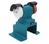 Fafeicy Mini Amoladora de Banco Inalámbrica 200 W 7000 Rpm 6 Posiciones de Orificios de Montaje Compatible con Batería de 18 V con 2 Muelas para Pulir Metales y Afilar