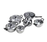 Fafeicy Ollas y Sartenes de Acero Inoxidable, Cacerola de Acero | Juego de ollas y sartenes de acero inoxidable, cacerola de acero inoxidable con sartén, juego de utensilios de cocina de 11