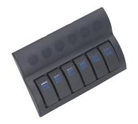 Fafeicy Panel de Interruptor Marino ABS Panel de Interruptor LED de 6 Bandas DC12V 24V con Retroiluminación Azul Protección de Sobrecarga USB Dual para Barcos, Yates, Vehículos Recreativos, Camiones