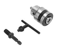 Fafeicy Portabrocas, Cuerpo Recubierto de Cr, Abrazadera de Taladro Ajustable de 1,5-10 Mm, 3/8-24UNF con Llave de Portabrocas para Brocas de Vástago Cónico