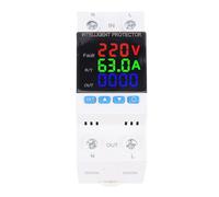 Fafeicy Protector de Voltaje Inteligente PC Medidor de Electricidad en Riel DIN 1 a 63A Monitoreo LED en Tiempo Real Protección contra Sobretensión Ajustable para Oficina en el Hogar Caja de