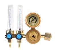 Fafeicy Regulador de Presión de Argón con Medidor de Flujo, 0,25 MPa, Doble Calibre, Aleación de Zinc, Cobre Puro, para Soldadura TIG/MIG