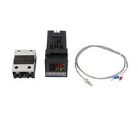 Fafeicy REX-C100 Controlador de Temperatura PID para Industria Eléctrica y Química, 0-1300°C, 110-240V, Precisión 0.5% FS, Resolución 14 bits con LED