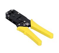 Fafeicy RJ45 RJ11 Crimp Plier de Red, 6P 8P Acero de Alto Carbono | Herramienta de terminación de cable Ethernet, juego de troqueles modulares 6P 8P, mecanismo de mandíbula asistido por