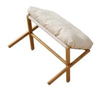 Fafeicy Taburete Otomano con Cojín de Terciopelo de Copo de Nieve, Reposapiés Pequeño con Patas de Madera Antideslizantes, Asiento Extraíble, Taburete Minimalista para Sala de Estar, Dormitorio,