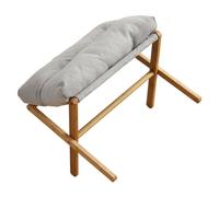 Fafeicy Taburete Otomano con Cojín de Terciopelo de Copo de Nieve, Reposapiés Pequeño con Patas de Madera Antideslizantes, Asiento Extraíble, Taburete Minimalista para Sala de Estar, Dormitorio,