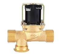 Fafeicy Válvula Solenoide de Latón Válvula de Agua Normalmente Cerrada de 1 2 Pulgadas DC12V DC24V Eléctrica Unidireccional Cuerpo de Latón 0.02 a 0.8MPa para Sistemas de Control de Agua de Riego