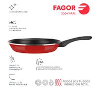 Fagor 78555 sarten optimax acero esmaltado, rojo, Ø 18 cm