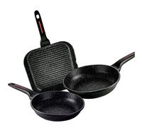 Fagor Alutherm Set Juego Sartenes Inducción 20-24 cm + Grill 28 cm Aluminio Fundido, Espesor 5,3 mm, Antiadherente Ecológico XYLAN PLUS sin PFOA, Apta para Todas Las Cocinas, Vitrocerámica, Gas