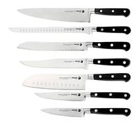 Fagor Couper Juego 7 Cuchillos Cocina Profesional, Hoja Acero Inoxidable, Chef 20 cm, Jamonero 25 cm, Santoku, Pan, Trinchar, Universal, Pelar, Mango Ergonómico