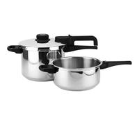 Fagor Dual Xpress Olla a Presión 6 + 4 Litros, Inducción, Express Super Rápida, Acero Inox. 18/10, Todo Tipo Cocinas, Fondo Termodifusor, Regulador Presión, 5 Sistemas Seguridad