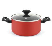 Fagor Cacerola Maxima 24 cm Roja con Tapa – Aluminio forjado, Antiadherente sin PFOA, Inducción