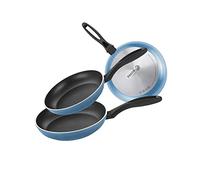 Fagor Maxima Set Juego Sartenes Inducción 20-24-28 cm, Aluminio Forjado, Espesor 4 mm, Antiadherente Ecológico XYLAN PLUS sin PFOA, Apta Todas Las Cocinas, Vitrocerámica, Gas, Lavavajillas, Azul