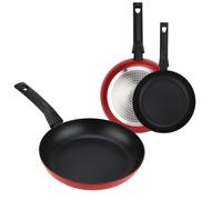 FAGOR Nela Rouge Set Juego Sartenes 20-24-28 cm Inducción Aluminio Extragrueso Antiadherente Ecológico sin PFOA, , Rojo