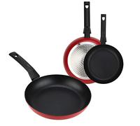 Fagor Nela Rouge Set Juego Sartenes Inducción 20-24-28 cm, Aluminio Extragrueso Espesor 3 mm, Antiadherente Ecológico sin PFOA, Apta para Todas Las Cocinas, Vitrocerámica, Gas, Lavavajillas