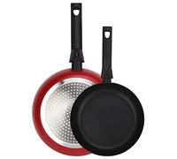 Fagor Nela Rouge Set Juego Sartenes Inducción 20-24 cm, Aluminio Extragrueso Espesor 3 mm, Antiadherente Ecológico Doble Capa sin PFOA, Apta para Todas Las Cocinas, Vitrocerámica, Gas, Lavavajillas